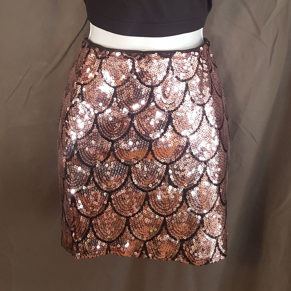 Pink and Black Sequin Skirt (S)